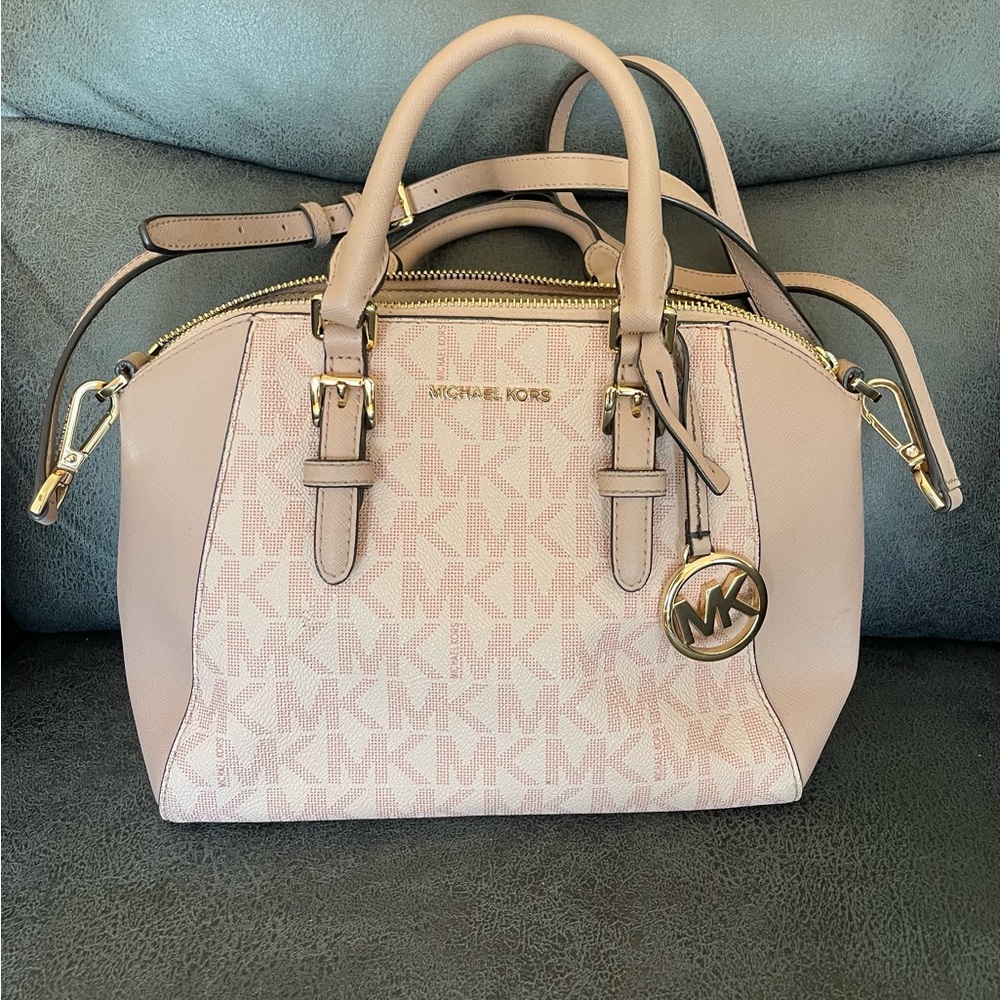 Michael Kors Blush and Beige Satchel